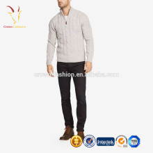 Herren Long Sleeves Kaschmir Kabel Mode Pullover Half Zip Pullover